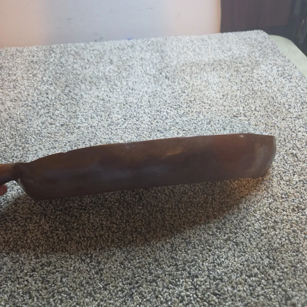 Vintage Hand Carved Wooden Pepper Shaped Serving Bowl Rustic‎ Chili Dish 16 Inch